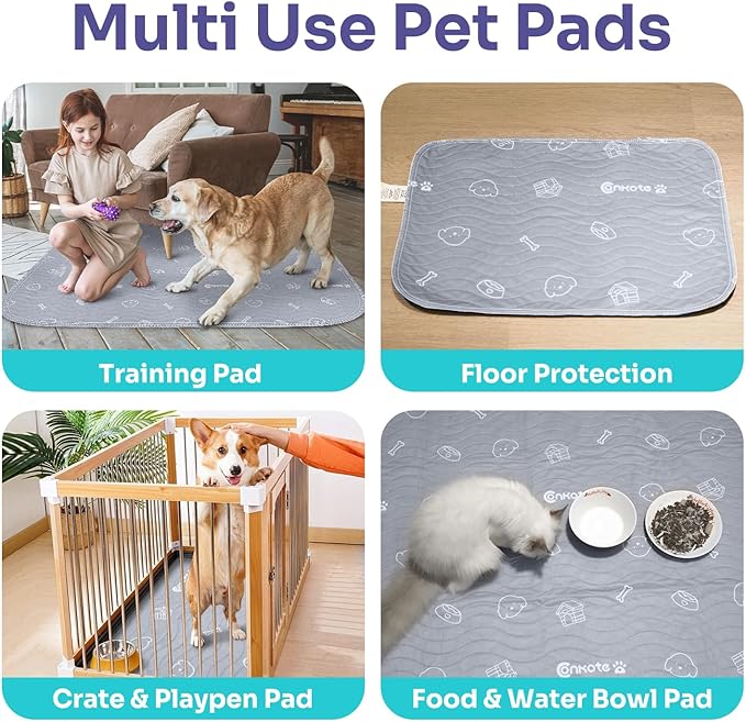 Washable Pee Pads for Dogs 2 Pack , 36"x41" Super Absorbent Reusable Puppy Pad Non-Slip Dog Playpen Mat Waterproof for Puppy Training, Potty, Playpen,Incontinence