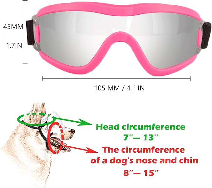 Small Dog Sunglasses with Adjustable Strap UV Protection, Winproof Puppy Sunglasses, Suitable for Dogs Eyes Protection，Soft Dog Goggles
