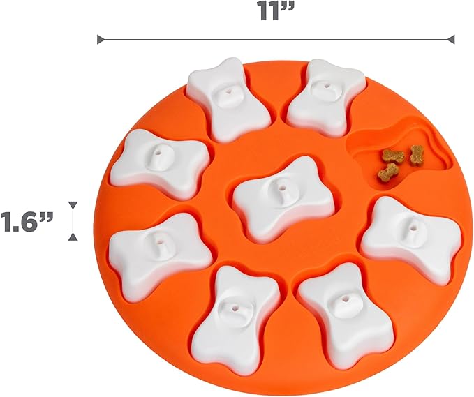 Outward Hound by Nina Ottosson Dog Smart Treat Puzzle Enrichment Toy, Level 1 Beginner, Orange