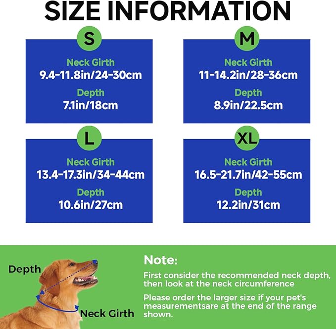 Dog Cone Collar XL, Soft Cones for Large Medium Small Dogs,Adjustable Dog Cone Alternative to Stop Licking, Comfy Elizabethan Collar for After Surgery Wound Healing & Hot Spots Blue