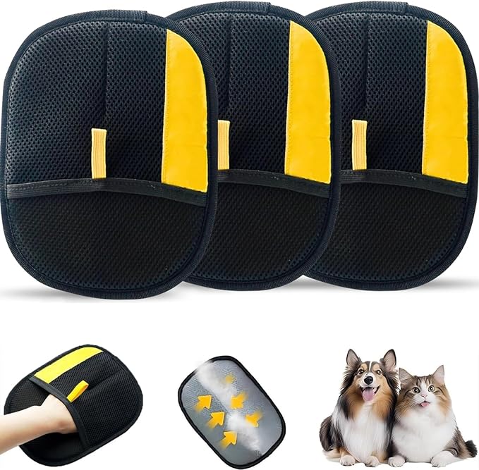 Pet Hair Removal Glove for Cats & Dogs,Upgrade Efficient Grooming Gloves for Pet Hair,Home UseReusable Cat & Dog Hair Remover for Couch, Furniture, Carpet, Curtain(3pcs)