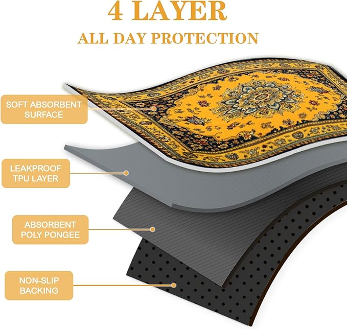 Qeils Washable Pee Pads for Dogs, 2 Pack Reusable Puppy Pads 36"x36" Super Absorbent Leakproof Dog Training Pads, Non-Slip Potty Pads for Crate, Floor, Couch, Whelping Pads Litter Mat Puppy Supplies