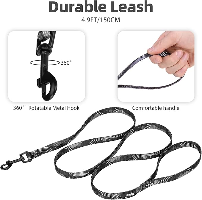 PUPTECK No Pull Dog Harness Soft Adjustable Basic Nylon Step in Puppy Vest Outdoor Walking with Leash Medium