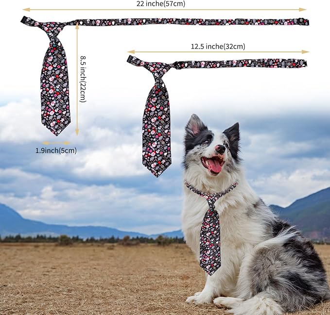PET SHOW 10pcs Christmas Medium Dog Ties Neckties for Large Dogs Adjustable Holiday Grooming Accessories Neck Ties Bowties Girl Boy Festival Costumes Puppies Cats Photography Party Gift Favor