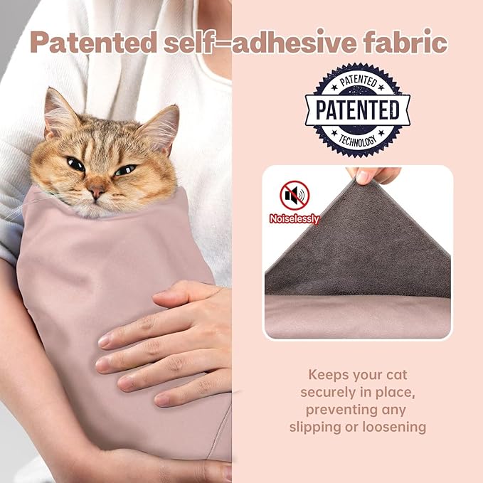 Paw Legend 35.4" Cat Wrap for Grooming Cat Wrap for Cutting Nails Cat Restraint for Nail Clipping Self Adhesive Blanket Restraint Cloth for Cats Within 22lbs