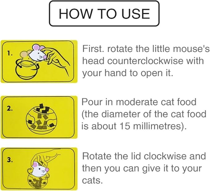 2Pcs Cat Treat Dispenser Toy, Mouse Shape Cat Interactive Toy and Food Dispenser for Pet Increases IQ Interactive & Food Dispensing