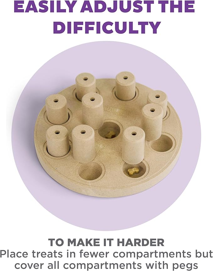 Outward Hound by Nina Ottosson Dog Smart Treat Puzzle Enrichment Toy, Level 1 Beginner, Tan, Composite