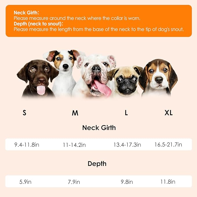 SAWMONG Cone for Dogs to Stop Licking, Soft Dog Cones for Small Dogs, Comfy Elizabeth E-Collar for Dog After Surgery, Adjustable Pet Recovery Collar for Wound Healing (S,Orange)