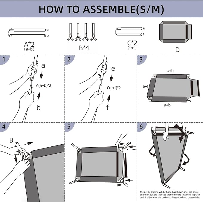pettycare Elevated Outdoor Dog Bed - Dog Cots for Medium Pet, Heavy Duty Raised Cot Waterproof, Cooling Pets Bed with Washable Durable Teslin Mesh and Non Slip Feet, 32 Inches, Black