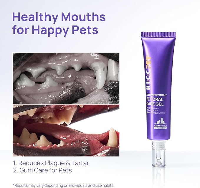 HICC PET Dog Dental Care, Oral Hydro Gel Teeth Cleaning and Breath Freshener for Dog and Cat, Relieve Gum Redness, Soothes Inflammation, Reduce Tarter and Plaque, Safe for All Animals, 2 Fl Oz