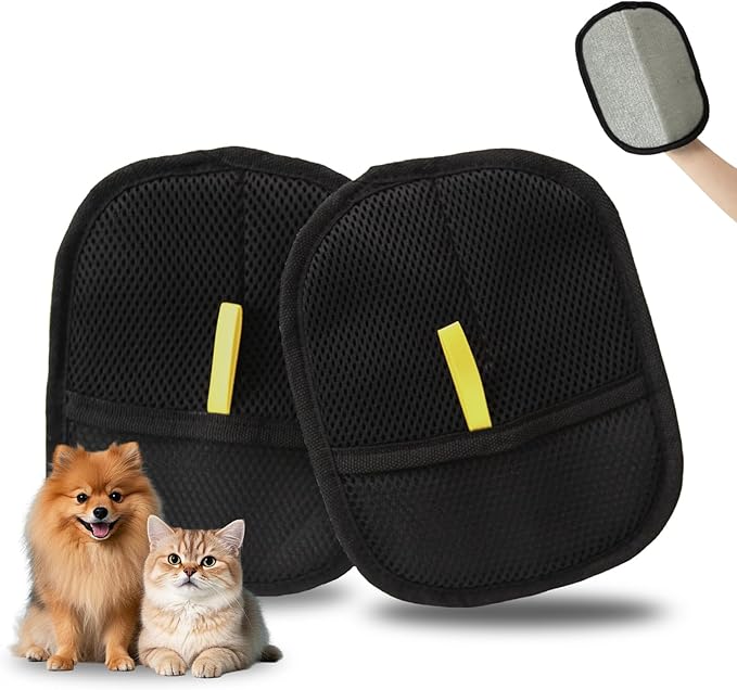 Pet Hair Removal Glove for Cats & Dogs, Reusable Cat Dog Electrostatic Hair Remover, Efficient Grooming Gloves for Pet Hair, Pet Hair Removal Glove for Couch, Furniture, Carpet, Curtain (2 Pcs)