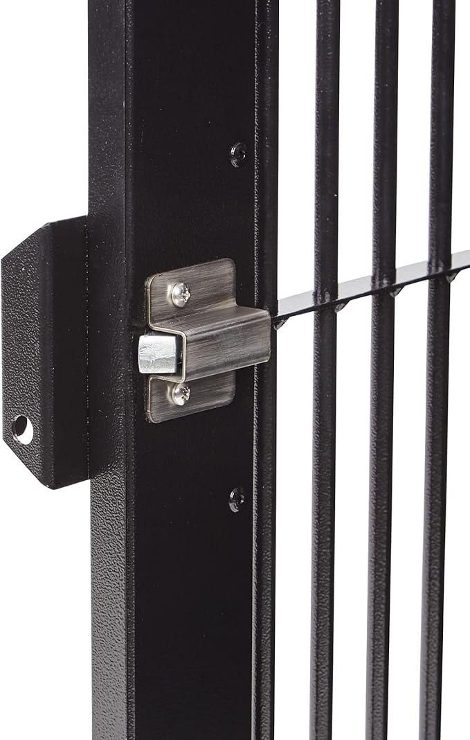 Heavy Duty Fully Collapsible Powder-Coated Aluminum Dog Crate - Medium (Black)