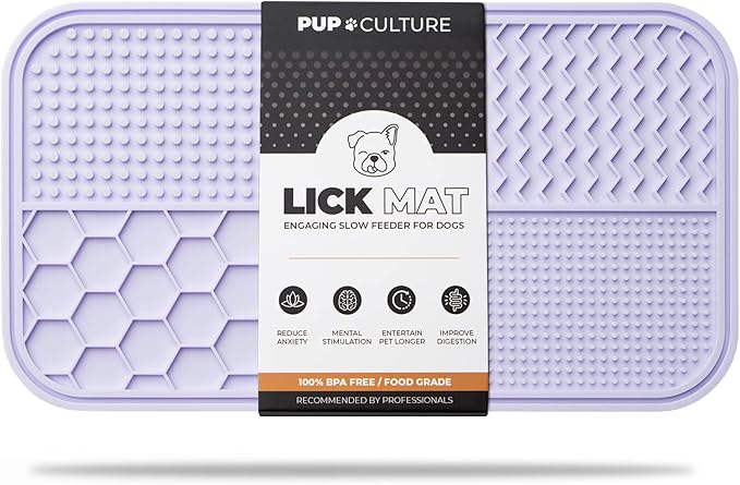 Pup Culture Dog Lick Mat for Dogs, Feeding Pad for Anxious Pets Plus 4 Different Puzzles for Mental Stimulation for Dogs - Supports Mental, Dental, and Digestive Health, Bite Resistant and Heavy Duty