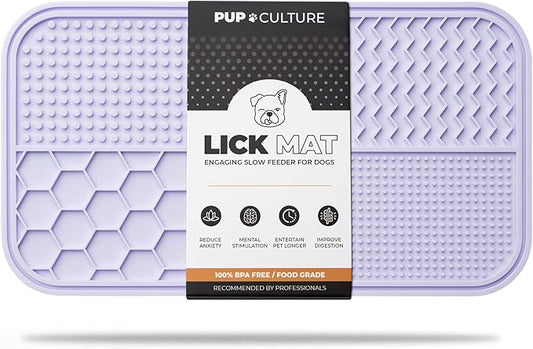Pup Culture Dog Lick Mat for Dogs, Feeding Pad for Anxious Pets Plus 4 Different Puzzles for Mental Stimulation for Dogs - Supports Mental, Dental, and Digestive Health, Bite Resistant and Heavy Duty