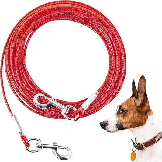 Tie Out Cable for Dogs,30FT Dog Leads,Heavy Duty Tie Out Cable for Large Dogs Up to 125lbs,Durable Dog Runner Tether Line for Outdoor,Yard