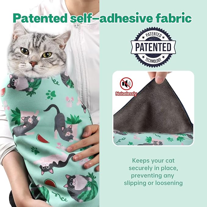 Paw Legend 21.7" Cat Wrap for Grooming Cat Wrap for Cutting Nails Cat Restraint for Nail Clipping Self Adhesive Blanket Restraint Cloth for Cats Within 6lbs