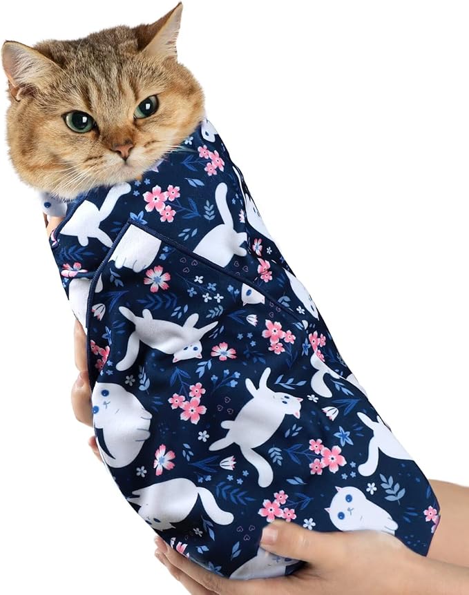 Paw Legend 35.4" Cat Wrap for Grooming Cat Wrap for Cutting Nails Cat Restraint for Nail Clipping Self Adhesive Blanket Restraint Cloth for Cats Within 22lbs