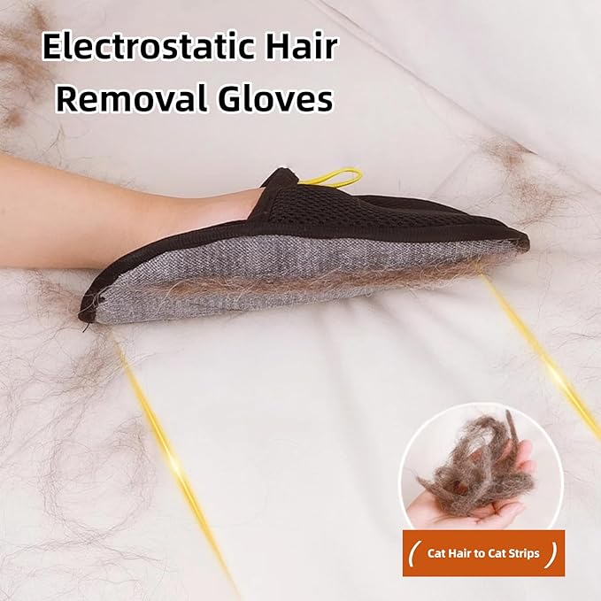 Pet Hair Remover Glove,2025 Pet Hair Remover Electrostatic Gloves,Washable Reusable Dogs Cats Hair Gloves for Furniture Bed Sheets Couch,Furniture,Carpet,Car Seat