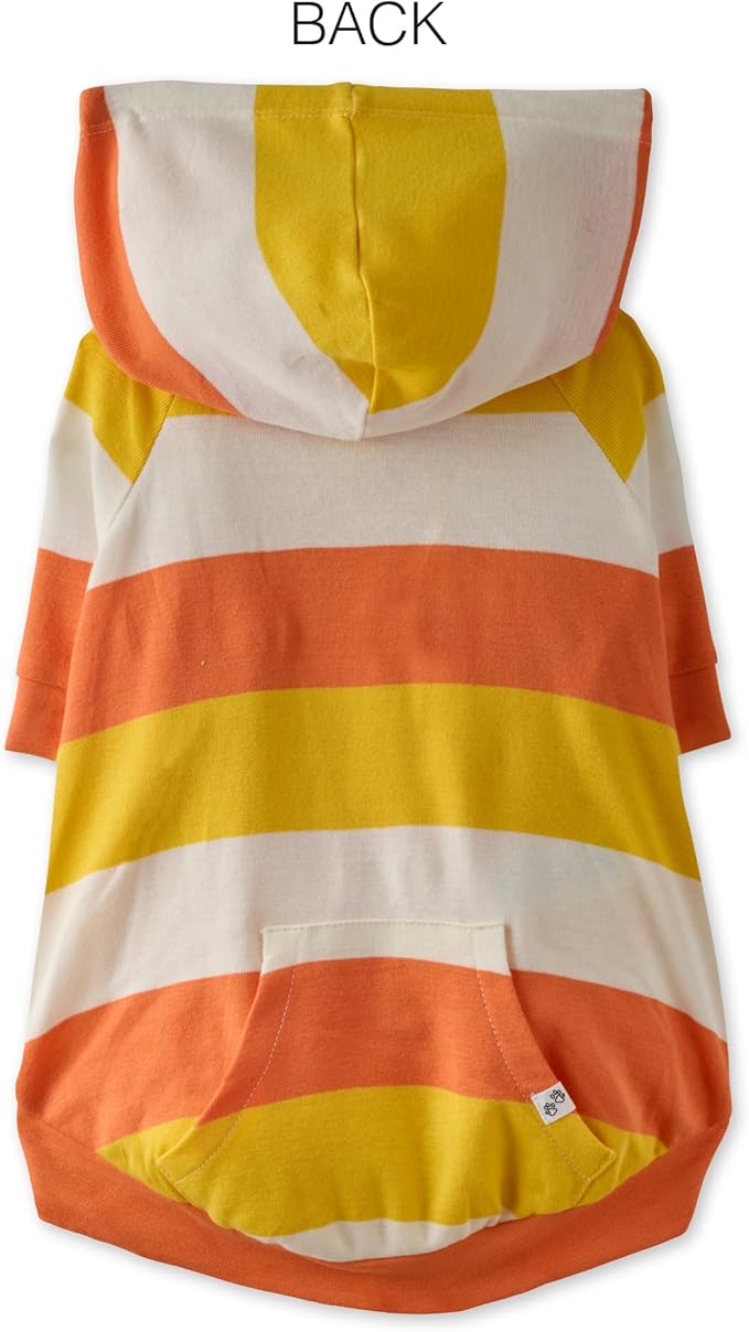 Rocky – The Orginal Lightweight Hooded TEE 100% Organic Cotton Dog Hoodie Pet Coat Sweater for Small, Medium, Large Dogs, Candy Corn, Medium