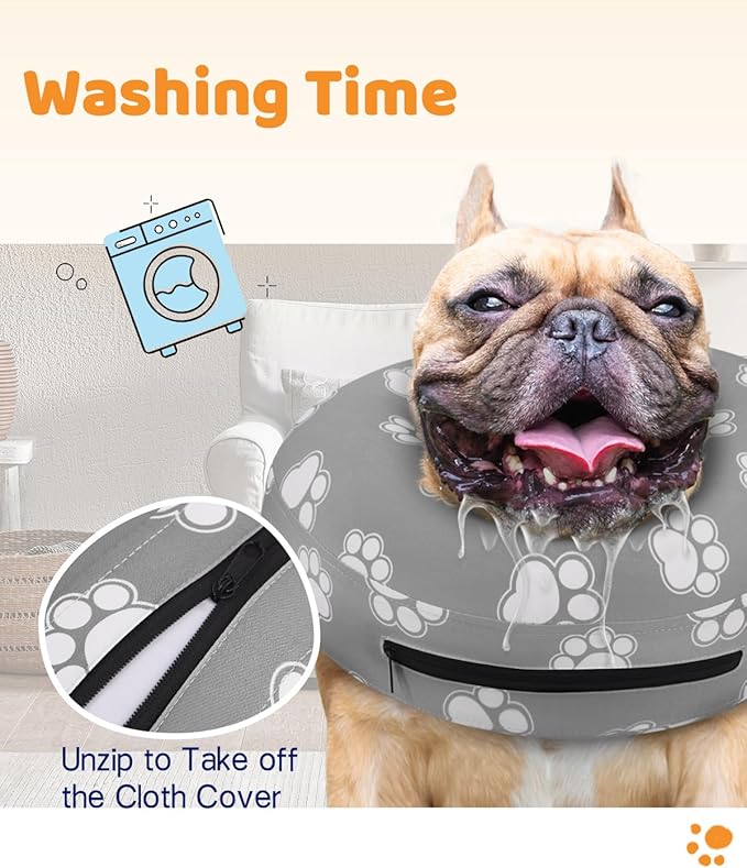 Supet Inflatable Dog Cone Collar Alternative After Surgery, Dog Neck Donut Collar Recovery E Collar, Soft Pet Cone for Small Medium Large Dogs