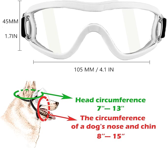 Small Dog Sunglasses with Adjustable Strap UV Protection, Winproof Puppy Sunglasses, Suitable for Dogs Eyes Protection，Soft Dog Goggles