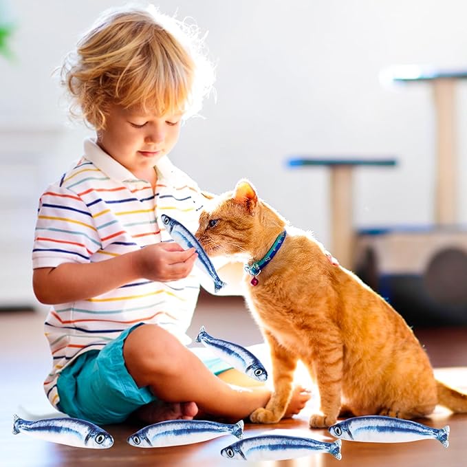 Catnip Saury Fish Toys,6pcs Cat Teething Chew Plush Toys for Pet Cat Lovers Relieve Stress Gifts Teething Chew Indoor Outdoor