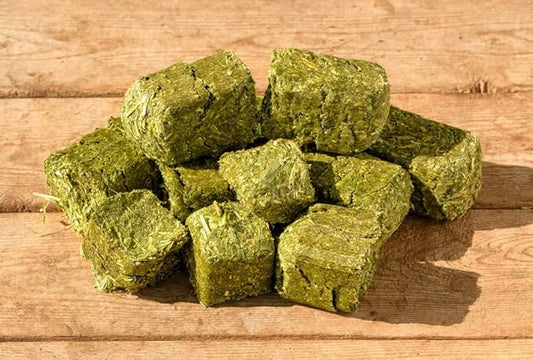 CZ Grain Alfalfa Cubes for Feeding - Rabbits, Goats, Chickens, Cattle, Horses, All Animals Love Alfalfa Cubes (2 Pounds)