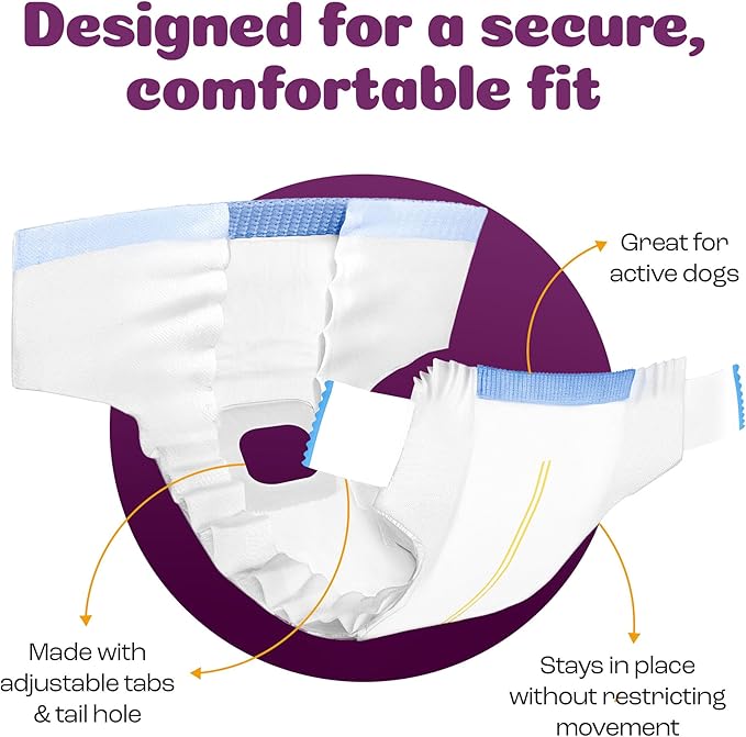 Inspire Pet Care Dog Diapers Female Dogs | Bulk Value Doggie Incontinence, Accidents, for Heat, Pee or Period and Housebreaking (X-Large (28 Count))