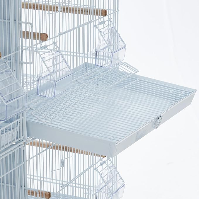 Lot-4 Breeding Bird Cage, Parrot Cage, Stackable Center Divided Breeder,Seperate Removable Tray, Removable Divider, Lockable Caster, for Birds and Finch