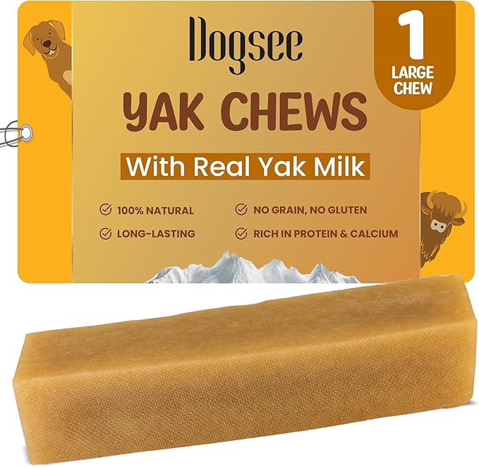 Dogsee Chew Dog Dental Chews | Long Lasting Dog Chews for Large Dogs | Yak Cheese Flavored Himalayan Dog Chew That Will Lower The Chances of Plaque and Tartar Growth | 1 Bar