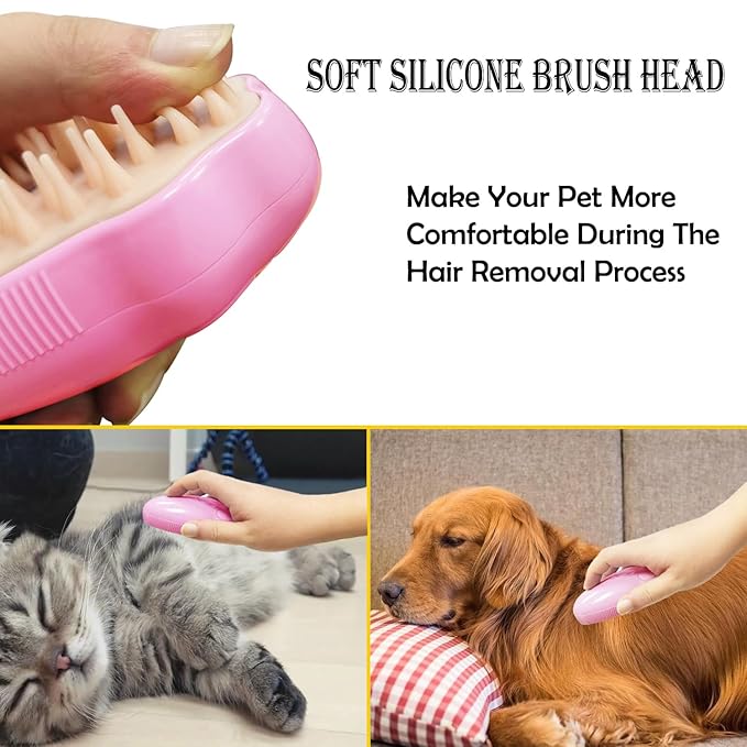 Steam Brush for Cats, Spray Comb Mist Brush, Rechargeable Steam Pet Brush for Dogs and Cats, Self-Cleaning 3-in-1 Cat Hair Brush with Steam for Long and Short Hair for Cats and Dogs (pink)