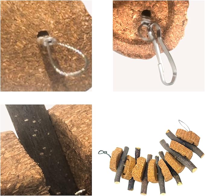 PINVNBY Rabbit Chew Toys for Teeth Hanging,Natural Apple Bunny Chew Sticks Small Animals Molar Wood for Rabbits Chinchillas Guinea Pigs Hamsters Small Pet Chewing Improve Dental Health(4 Pcs)