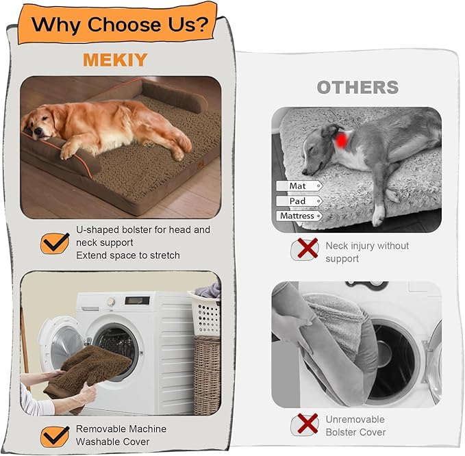 Small Dog Bed Waterproof Orthopedic Dog Beds for Medium Sized Dogs Comfy Pet Cat Bed with Sides, Washable Removable Cover