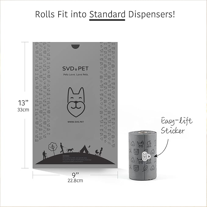 SVD.PET [2-Pack] Retractable Waste Bag Dispensers Gift Set, 2 Pet Waste Bag Holders with 60 large Waste Bags, Dog Walking Accessory Gift Value Pack (Black & Primrose Pink)