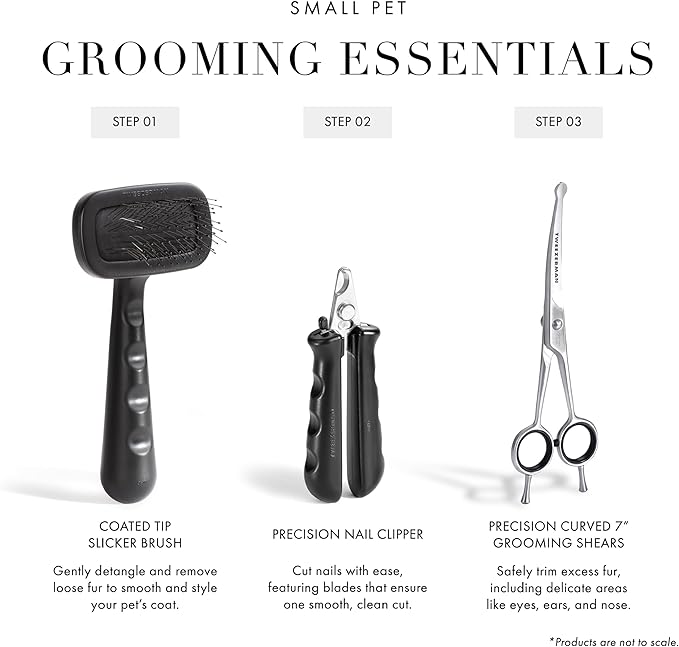 Tweezerman Dog and Cat Slicker Brush for Small Pets, Grooming Brush with Coated Bristles to Prevent Scratching and Ergonomic Handle