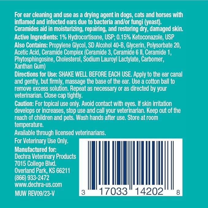 Otic Cleanser for Dogs, Cats and Horses, 2 oz