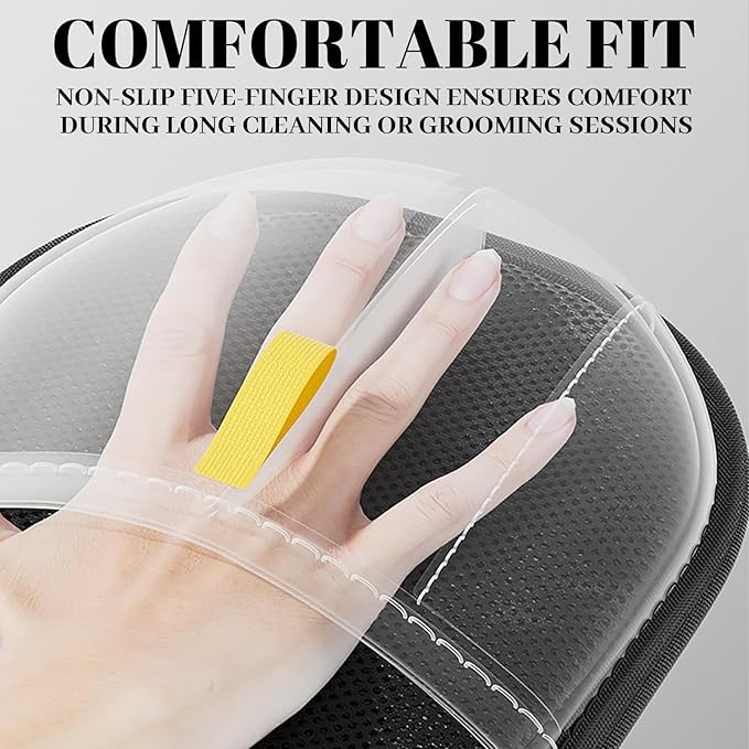 Pet Hair Removal Gloves, Pet Grooming Gloves, Electrostatic Pet Hair Remover Glove for Cats & Dogs, Washable Reusable Pets Hair Remover Tool for Clothing, Furniture, Couch, Car Seat, Curtain (1)