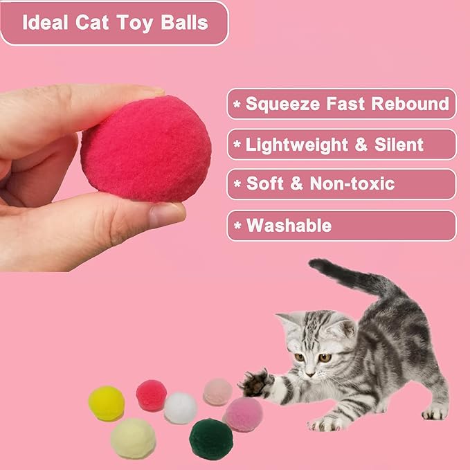 42pcs Interactive Cat Toys Kit - Multi-Activity Kitten Toy Set with Collapsible Tunnel, Feather Wand & Bell, Cat Balls Toys - Indoor Play Enrichment Supplies for Adult Cats & Kittens