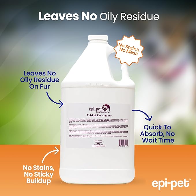 Dog & Cat Ear Cleaner Solution with Aloe Vera & Tea Tree Oil – Removes Itchy Ear Wax, Debris, Odor – Ears Wash, Drops & Flush for Pets, Dog Ears Cleaning, Cat Cleaner, 16 oz- 4 Gallons