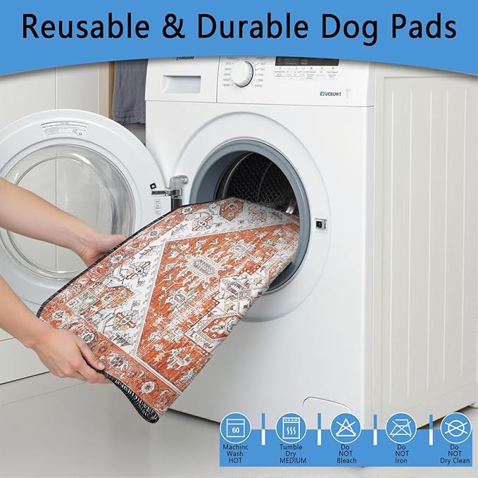 Washable Pee Pads for Dogs 2 Pack, Absorbent Reusable Puppy Pads Waterproof, Leakproof & Non-Slip Whelping Pad, Potty Training Pads for Dogs Playpen Mat 24x36