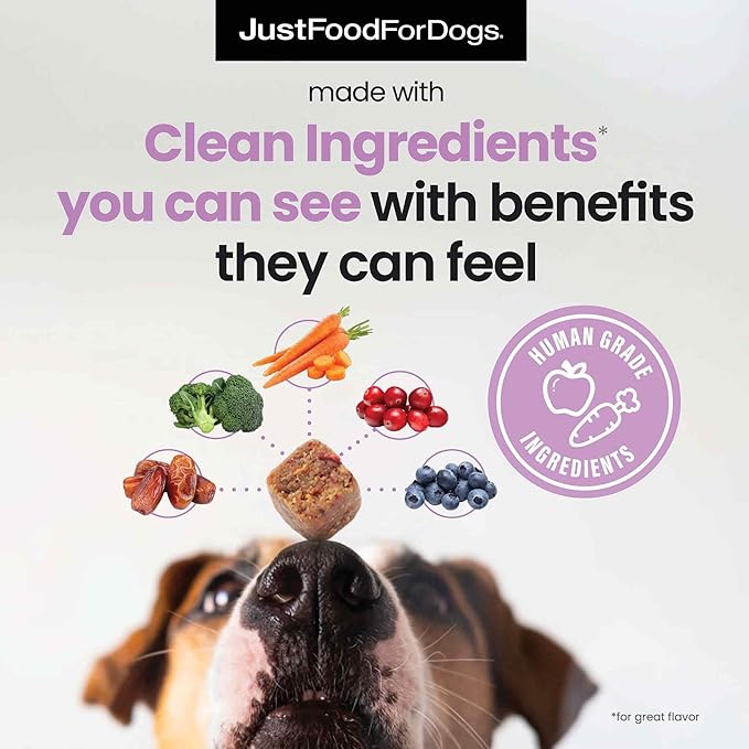 JustFoodForDogs Probiotic Booster Gut Health Soft Chews Supplement for Dogs, Digestive Health Support, Diarrhea, Human Grade Ingredients - 45 Count