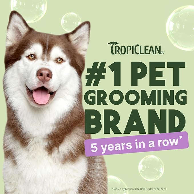 TropiClean Dog Conditioner, Easy Detangling & Moisturizing Conditioner, Puppy Safe, Made in The USA, Kiwi & Cocoa Butter Scent, 20oz.