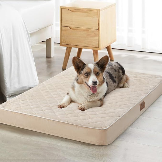 WNPETHOME Orthopedic XL Dog Beds Large Sized Dog, Waterproof Extra Large Dogs Bed with Removable Washable Cover, Multi-Needle Quilting Dogs Crate Bed