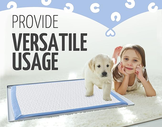 TidyFriend 2 Pk Pee Pad Holder Tray for 30” x 23” Pee Pads with Corner Lock Holes, Raised Edges, Non-Spill, Easy to Clean Silicone Dog Potty Tray Holder, For Indoor Floor Protection (Light Grey)