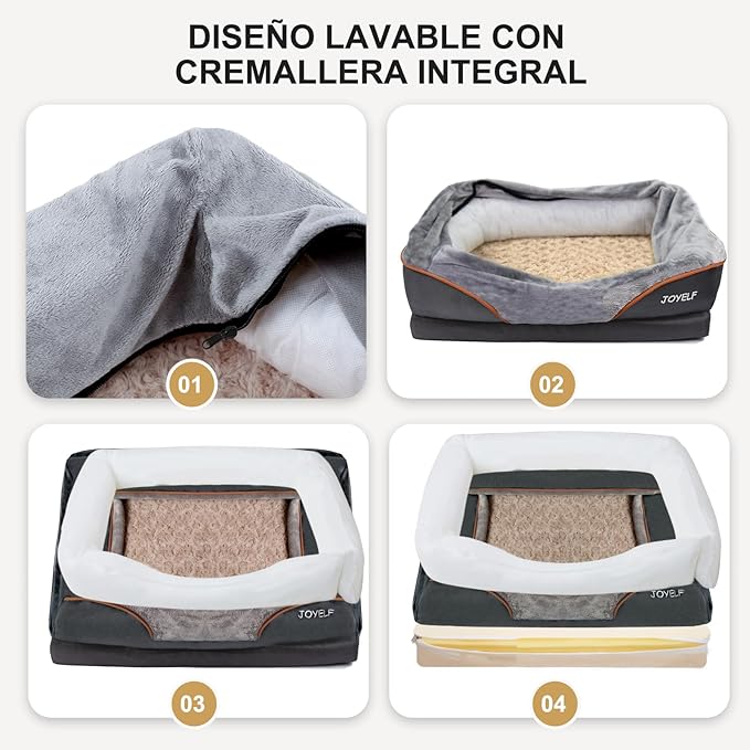 JOYELF Medium Memory Foam Dog Bed Orthopedic Dog Bed & Sofa with Removable Washable Cover and Squeaker Toy as Gift