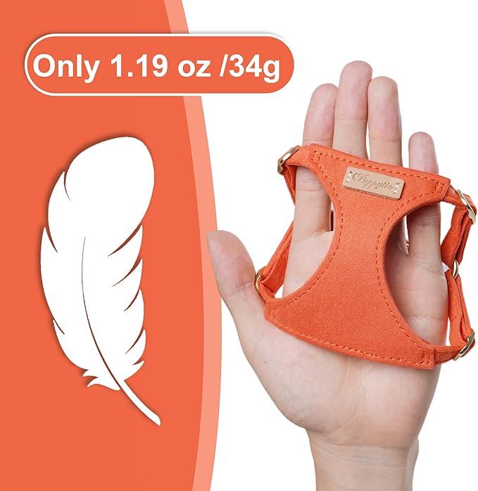 Puppytie No Pull Dog Harness with Multifunction Dog Leash,Soft Adjustable No Choke Escape Proof Pet Harness Vest for Medium Dogs or Large Dogs,Orange,M