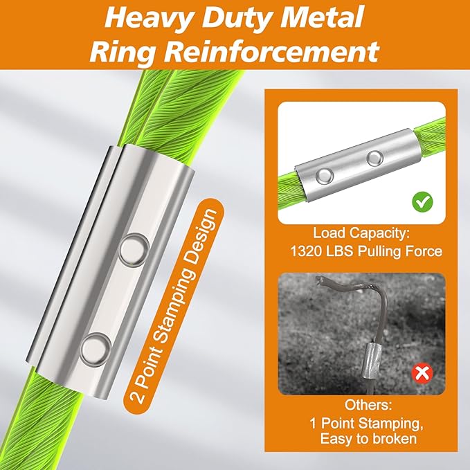 Tresbro 10 FT Dog Tie Out Cable with Spring, Shock Absorbing Tether Chains for Outside Aavilable in 10/15/20/25/30/40/50/70/100/120 FT, Heavy Duty Leads for Yard for Medium & Large Dogs Up to 500 LBS