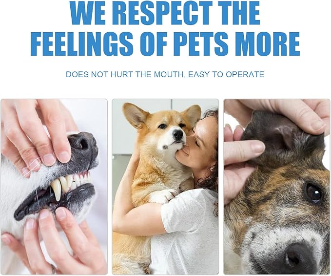 Pet Dental Finger Wipes, Oral Cleansing Teeth Care Finger Cots Wipes Pads for Dogs and Cats, Optimize Oral Health, Reduces Plaque, Freshen Breath - 50 Wipes