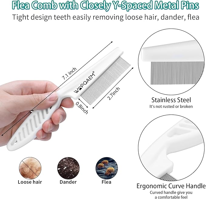 Dog Brush for Shedding Short Long Haired Cats, 5 in 1 Pet Grooming Kit for Small Medium & Large Animals. Removes Loose Fur, Mats, Tangled. Easy Cleaning. Undercoat Rake + Steam Brush Included