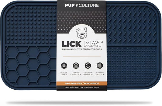 Pup Culture Dog Lick Mat for Dogs, Feeding Pad for Anxious Pets Plus 4 Different Puzzles for Mental Stimulation for Dogs - Supports Mental, Dental, and Digestive Health, Bite Resistant and Heavy Duty